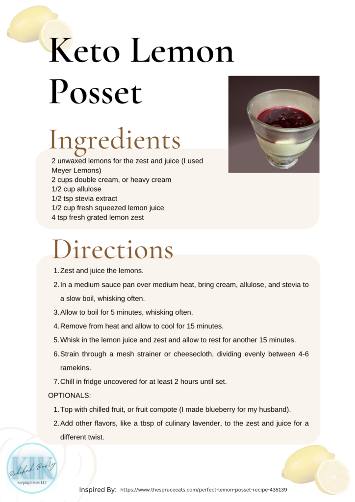 Keto Lemon Posset